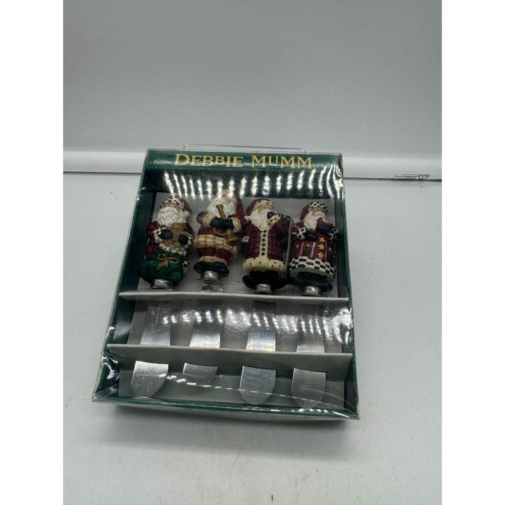 Vintage Debbie Mumm Christmas Santa Claus Knife Cheese Spreaders NOS